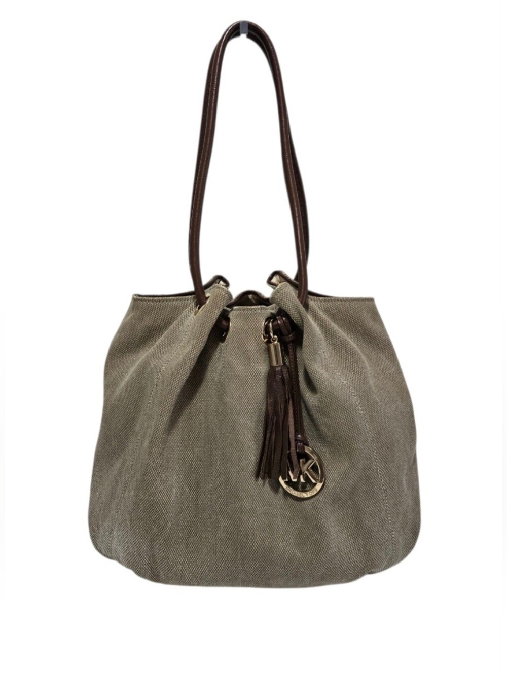 Michael Michael Kors Taupe Canvas Hobo Shoulder Bag - EUC